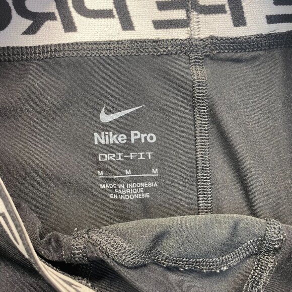 Boys Nike Dri Fit 3/4‎ Running Compression Tights Size Medium Black,Pocket - Picture 3 of 12